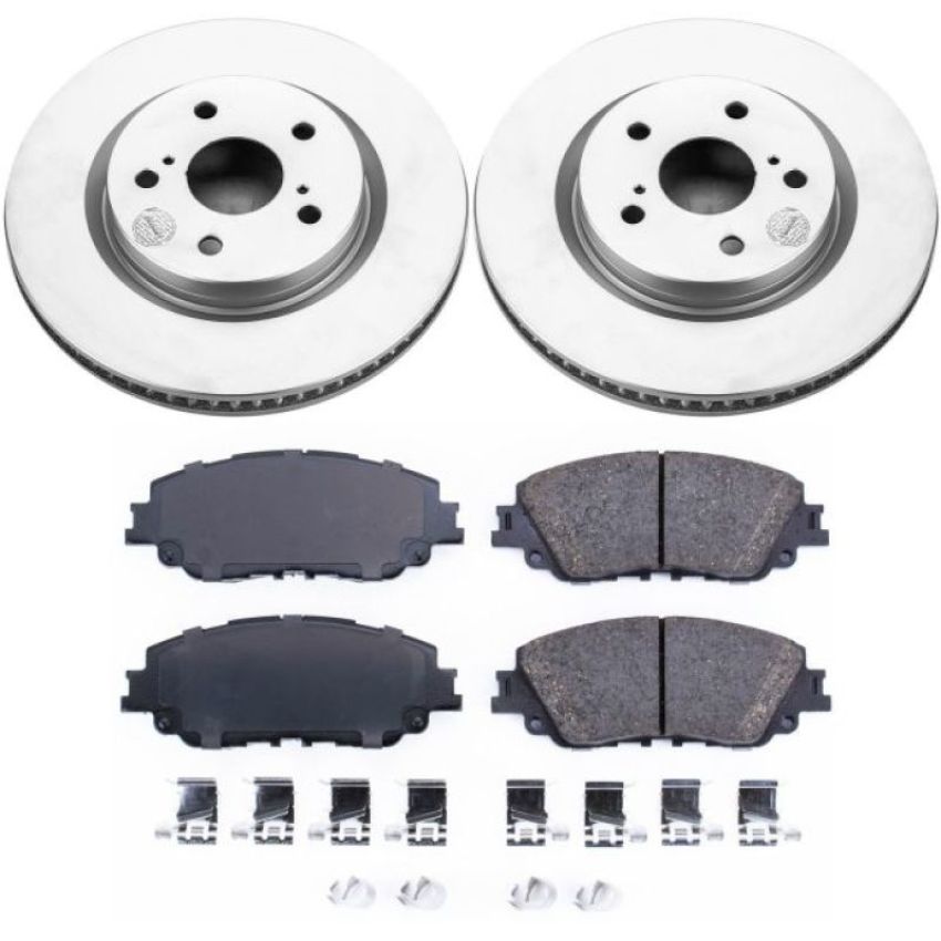 PowerStop CRK7895 Genuine Geomet Coated Rotor and Low-Dust Ceramic Brake Pad Kit