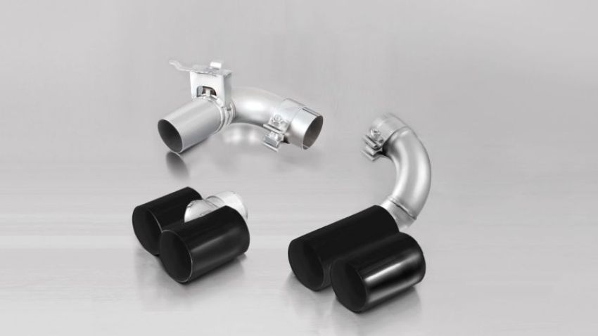 Remus Stainless Steel Tail Pipe Set - 4 Pipes Black Chrome 76mm Straight Cut
