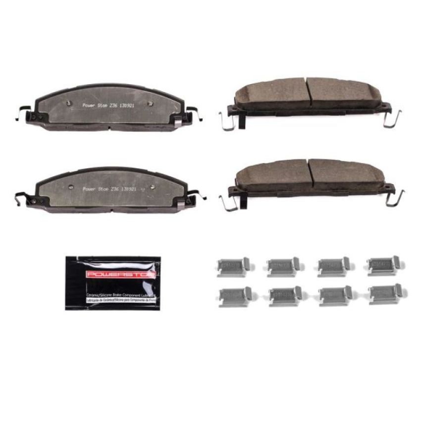 PowerStop Z36-1400 PowerStop - Z36 Truck and SUV Carbon-Fiber Ceramic Brake Pads with Hardware Kit