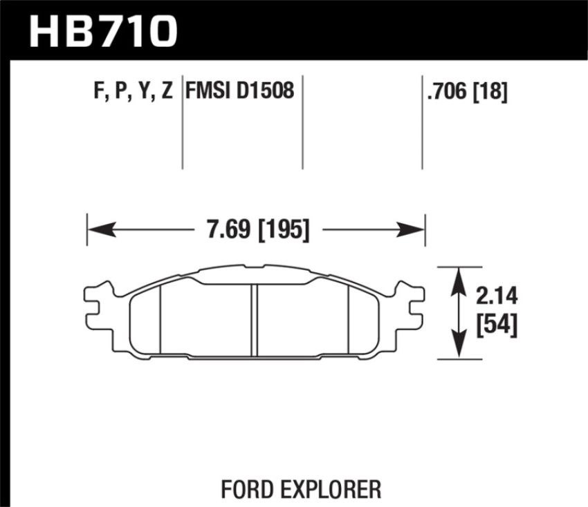Hawk Performance HB710Z.706 Performance Ceramic Disc Brake Pad
