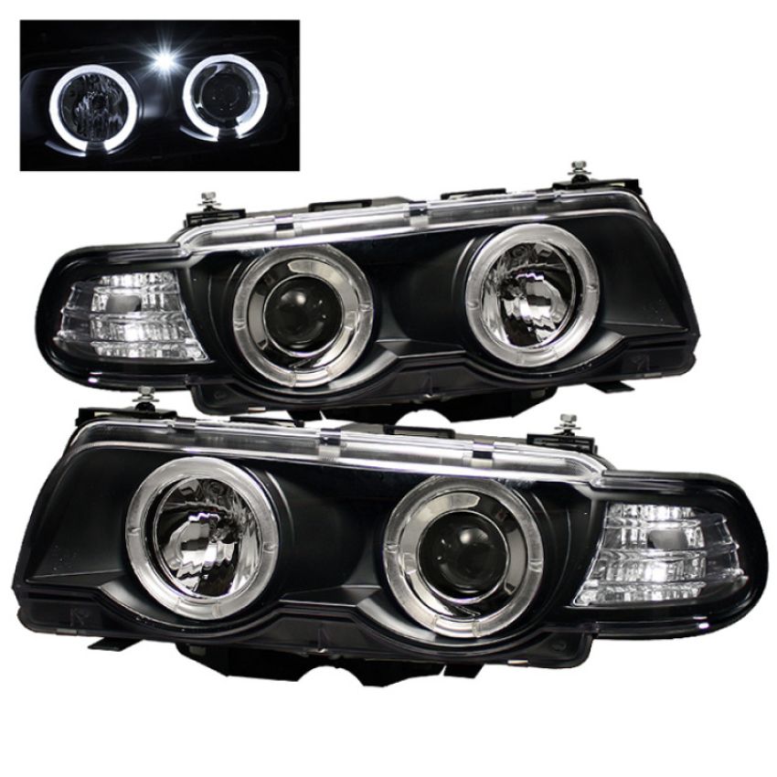 SPYDER 5008862 Projector Headlights - LED Halo - Black