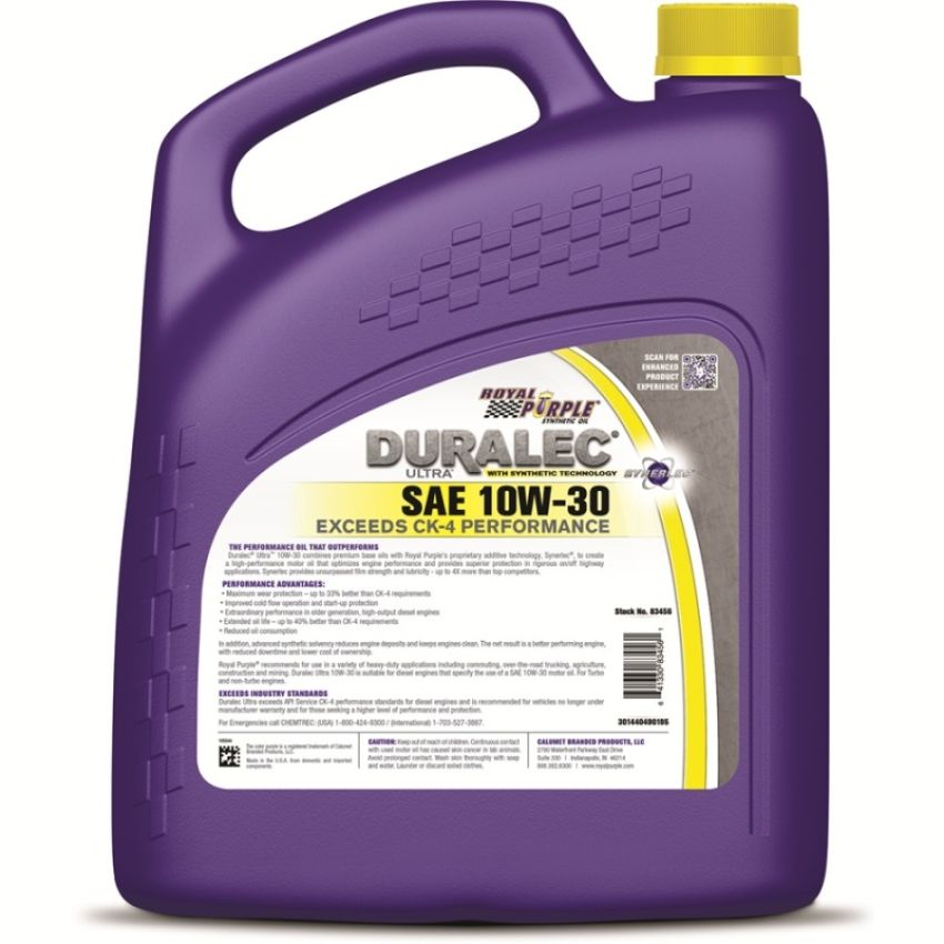 Royal Purple 80456 Duralec Ultra Diesel 10W-30 CK-4 Motor Oil - 1 Gallon