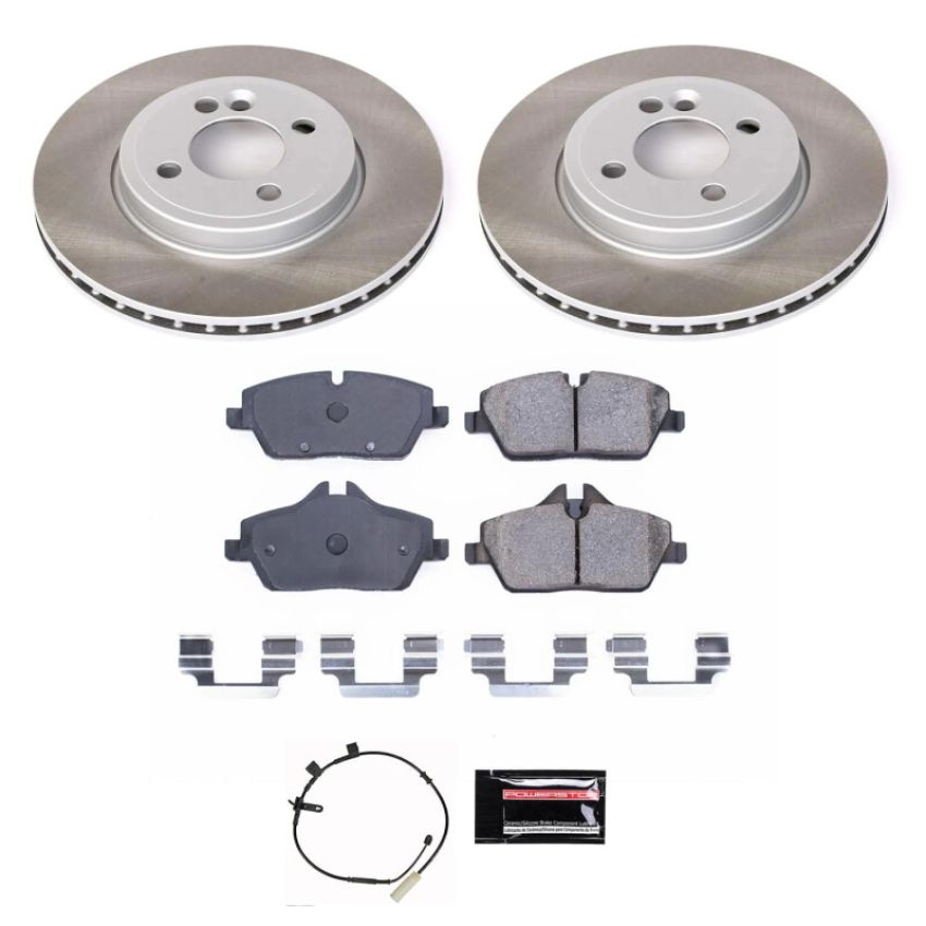PowerStop SC6739 Semi-Coated Rotor and Low-Dust Ceramic Brake Pad Kit