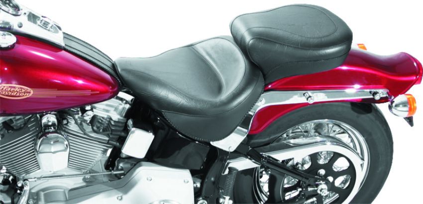 Mustang Motorcycle 76048 Mustang 00-15 Harley Softail Standard Rear Tire Wide Touring 1PC Seat - Black
