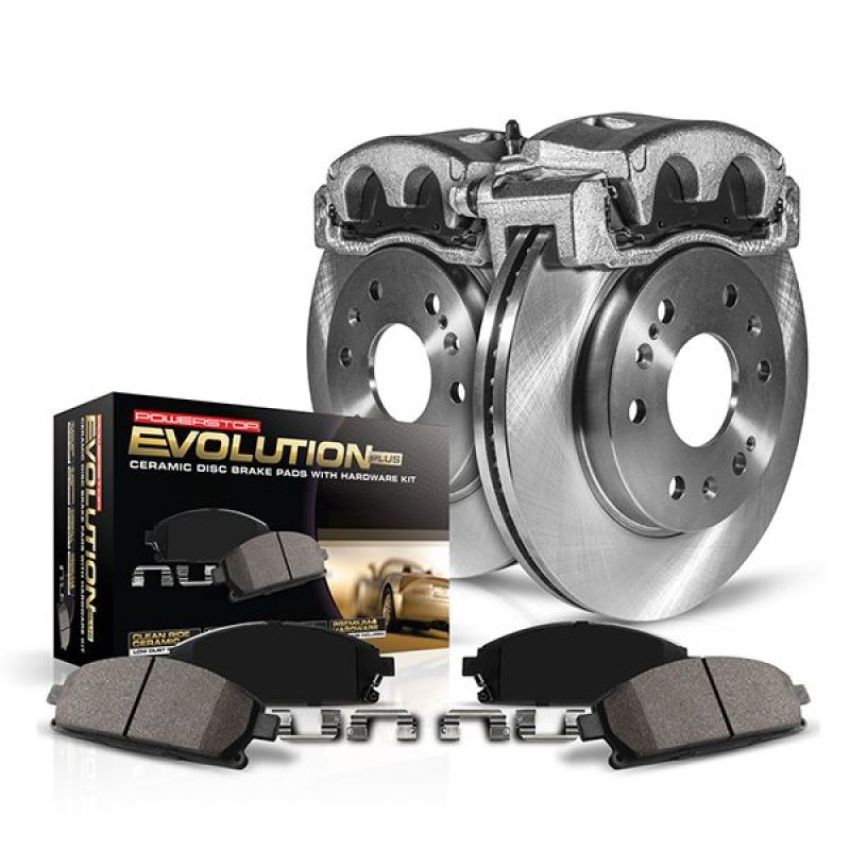PowerStop KCOE6331 OE Stock Replacement Low-Dust Ceramic Brake Pad, Rotor and Caliper Kit