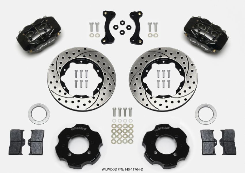 Wilwood 140-11704-D Forged Dynalite Front Hat Kit 11.00in Drilled 95-05 Miata