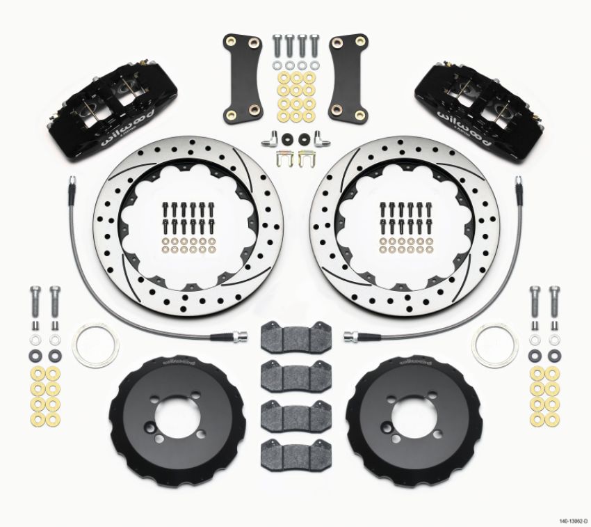 Wilwood 140-13062-D Dynapro 6 Front Hat Kit 12.88in Drilled 2002-Up Mini Cooper w/ Lines