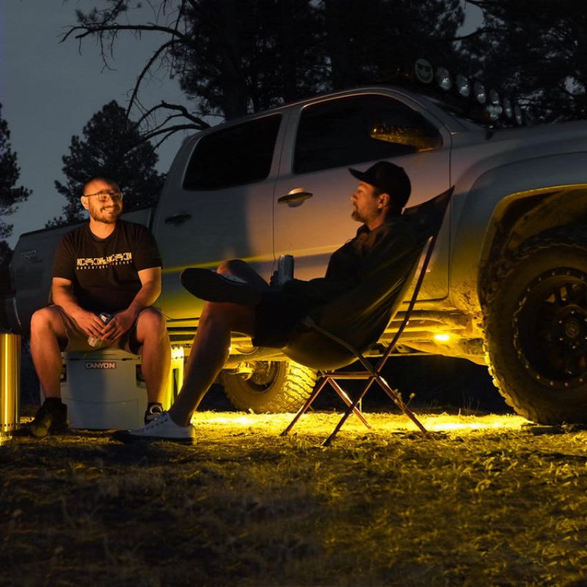 KC HiLiTES 91041 KC Cyclone V2 LED Rock Light - 6-Light System - Amber - 5W Flood Beam