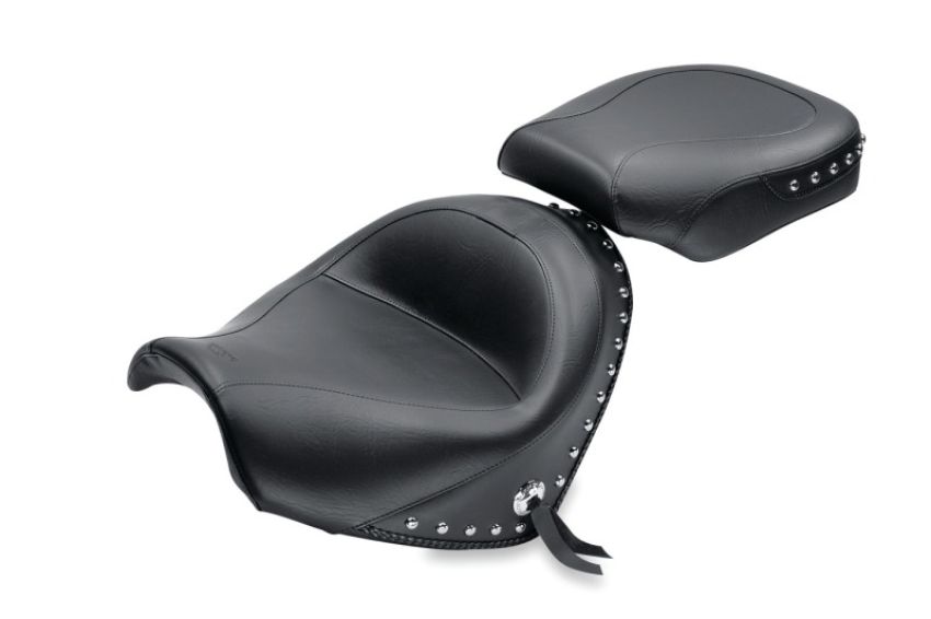 Mustang Motorcycle 76060 Mustang 09-21 Suzuki Boulevard C50 & C50T Standard Touring 2PC Seat w/Studs - Black