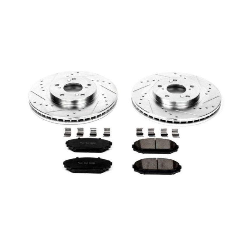 PowerStop K2299 Z23 Daily Driver Carbon-Fiber Ceramic Brake Pad and Drilled & Slotted Rotor Kit