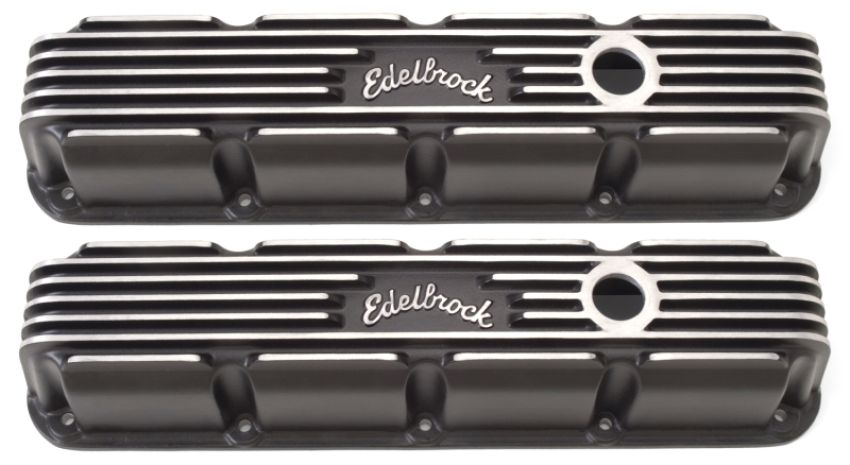EDELBROCK EDE41773 SBM Classic Finned V/C's - Black