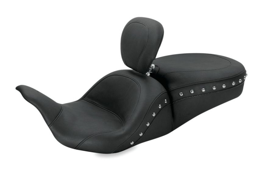 Mustang Motorcycle 79704 Mustang 08-21 Harley Electra Glide, Rd Glide, Rd King, Glide Lowdown 1PC Seat w/DBR Studs - Black