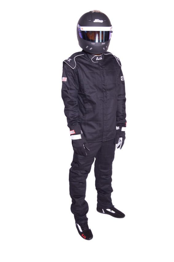RJS SAFETY RJS200440104 Pants Black Medium SFI-3-2A/5 FR Cotton