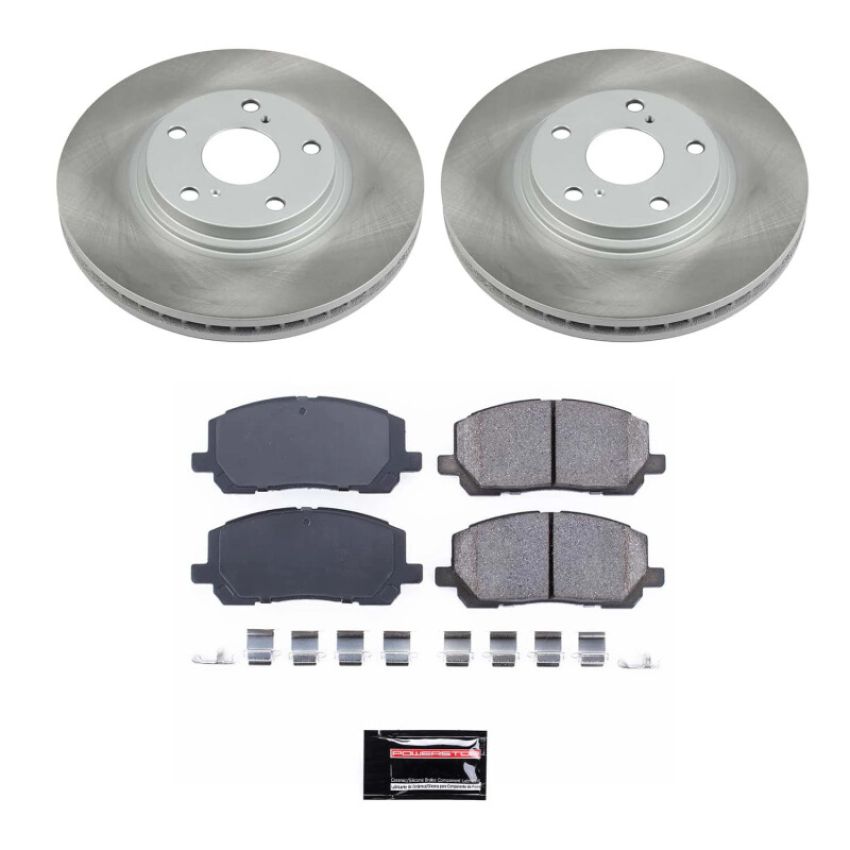 PowerStop SC1137 Semi-Coated Rotor and Low-Dust Ceramic Brake Pad Kit