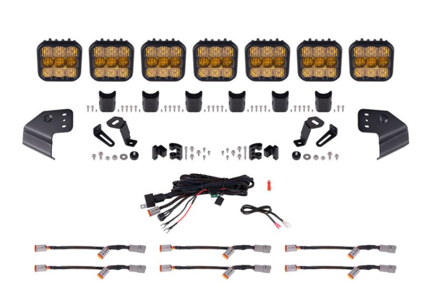 Diode Dynamics DD7233 Bronco SS5 Sport CrossLink Windshield - Yellow Combo Lightbar Kit