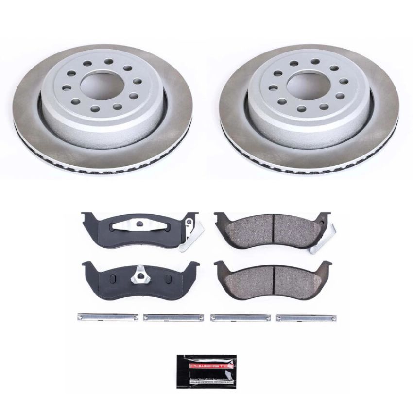 PowerStop SC5293 Semi-Coated Rotor and Low-Dust Ceramic Brake Pad Kit