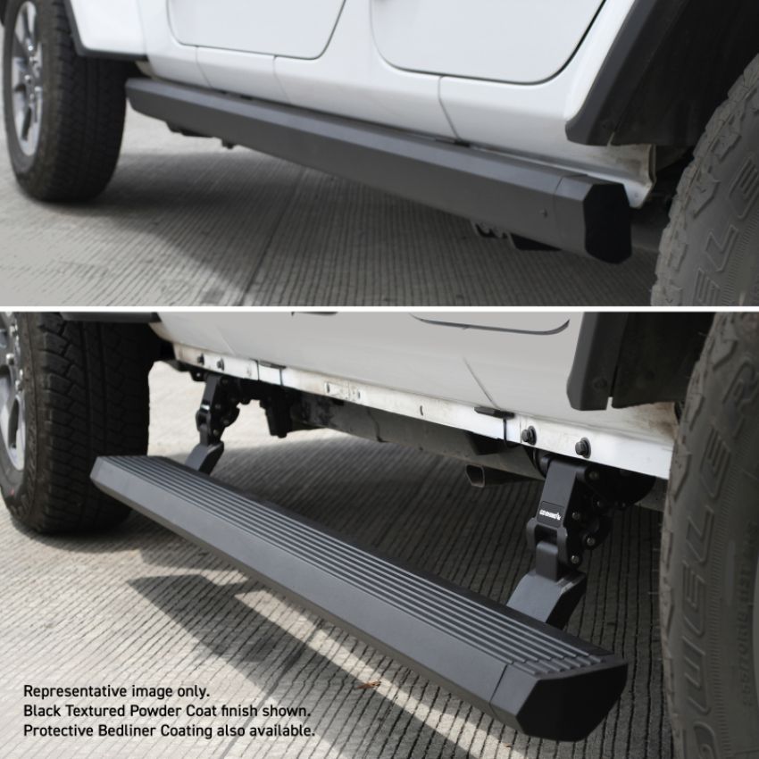 Go Rhino 20451687T RealTruck 20-24 Jeep Gladiator CC 4dr VoltStep Electric Running Board Kit - Bedliner Coating
