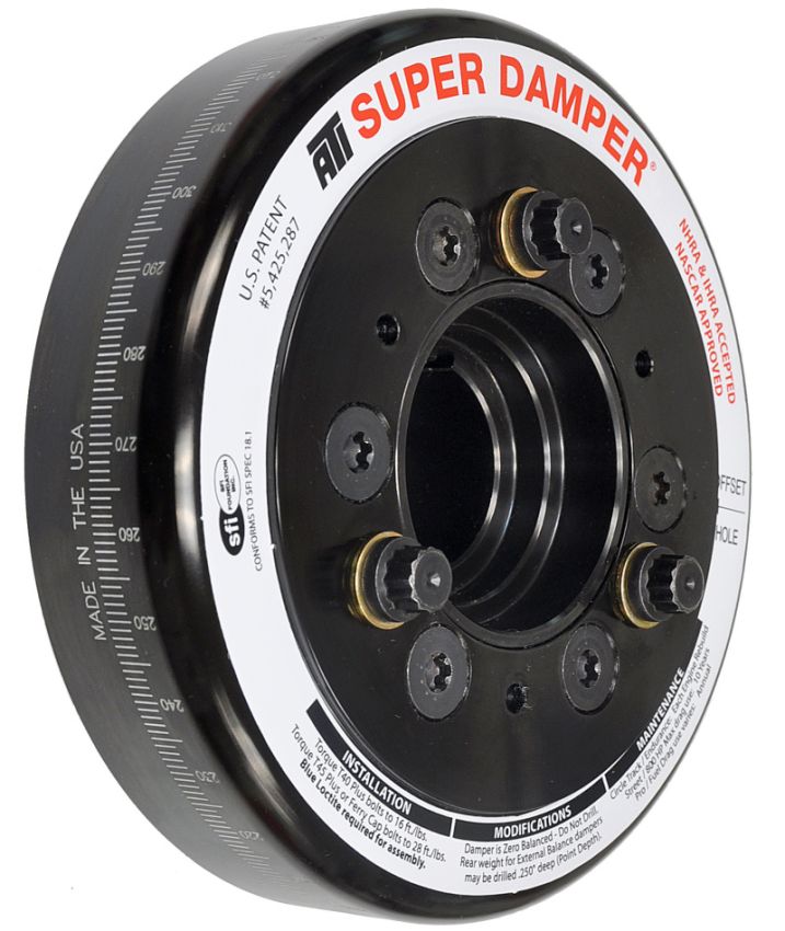 ATI ATI917776 Damper - 6.325in - Steel - Chevy LS - Smooth - C-Bore Front - 3 Ring