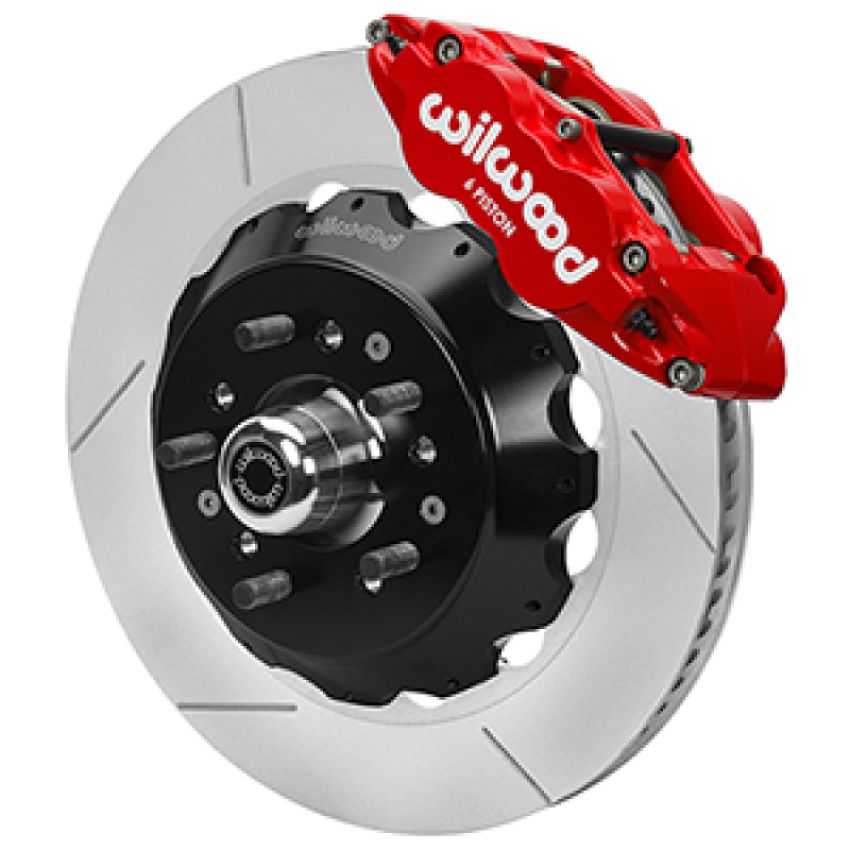 Wilwood 140-17089-R Forged 6 Piston Red Superlite Caliper, SRP 72 Vane Vented Spec37 Slotted Rotor - 14.00x1.25