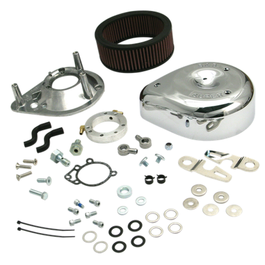 S&S Cycle 17-0448 91-06 Carbureted XL Sportster Models Teardrop Air Cleaner Kit - Chrome