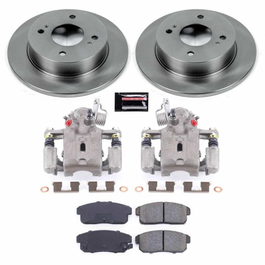 PowerStop KCOE741 OE Stock Replacement Low-Dust Ceramic Brake Pad, Rotor and Caliper Kit