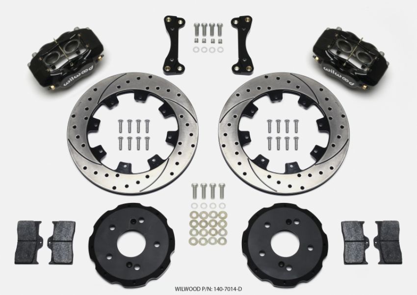 Wilwood 140-7014-D Forged Dynalite Front Hat Kit 12.19in Drilled 02-06 Acura RSX-5 Lug