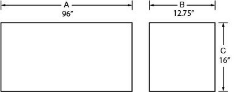 Tradesman 8196T Aluminum Top Mount L-Wing Box (96in.) - Brite