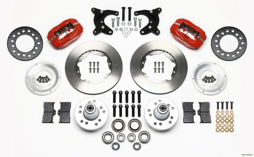 Wilwood 140-11023-R Forged Dynalite Front Kit 11.00in Red 65-72 CDP A Body - 10in Drum