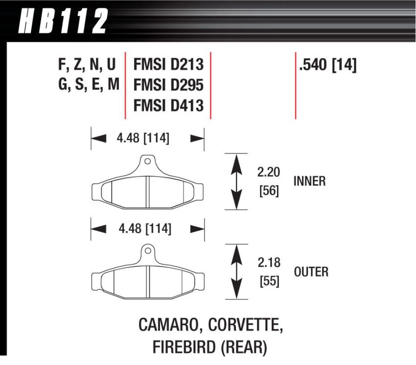 Hawk Performance HB112F.540 HPS Disc Brake Pad