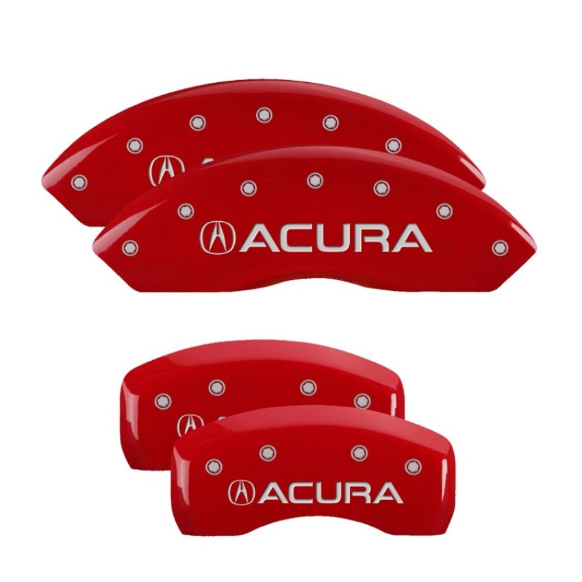 MGP 39005SACURD 4 Caliper Covers Engraved Front & Rear Acura Red finish silver ch
