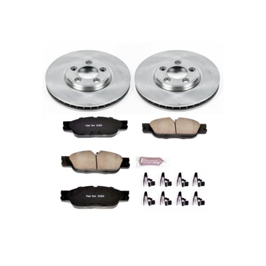 PowerStop KOE1349 OE Stock Replacement Low-Dust Ceramic Brake Pad and Rotor Kit