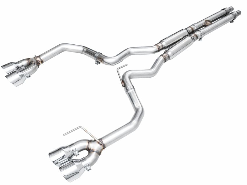 AWE Tuning 3020-42650 AWE 2024 Ford Mustang GT Fastback S650 RWD Track Edition Catback Exhaust w/ Quad Chrome Silver Tips
