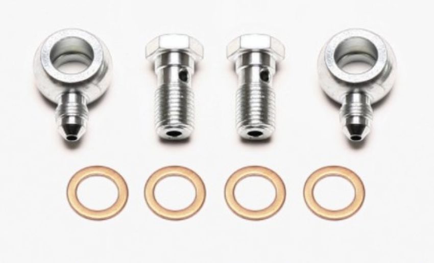 Wilwood 220-11565 Banjo Fitting Kit -3 male to 7/16 Banjo Bolts & Crush Washers (2 qty)