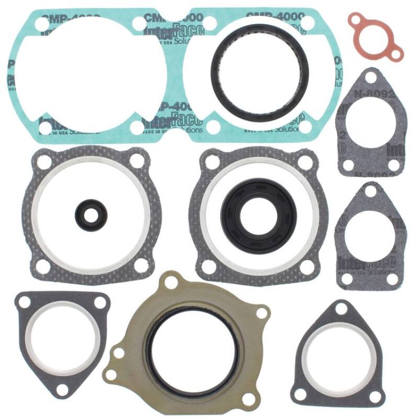 Vertex Pistons 711301 Vertex Gaskets 1992 Yamaha Enticer ET340TR Complete Gasket Kit w/ Oil Seals