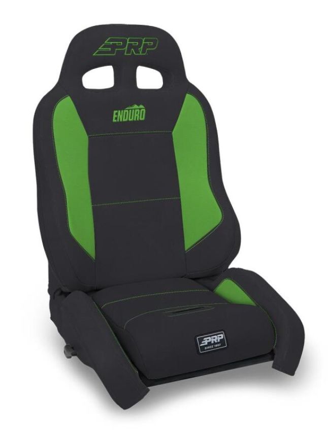 PRP Seats A9001045-201-W PRP EnduroCrawl Reclining Suspension Seat - Black/Green Vinyl - Passenger