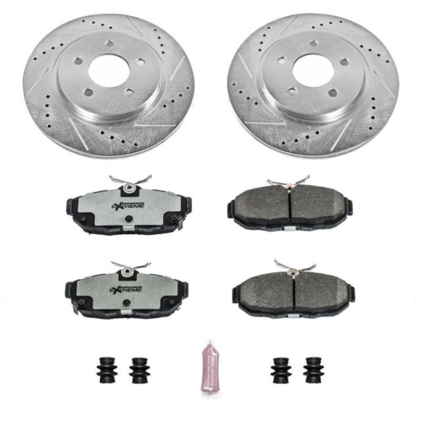 PowerStop K4749-26 Z26 Street Performance Ceramic Brake Pad and Drilled & Slotted Rotor Kit