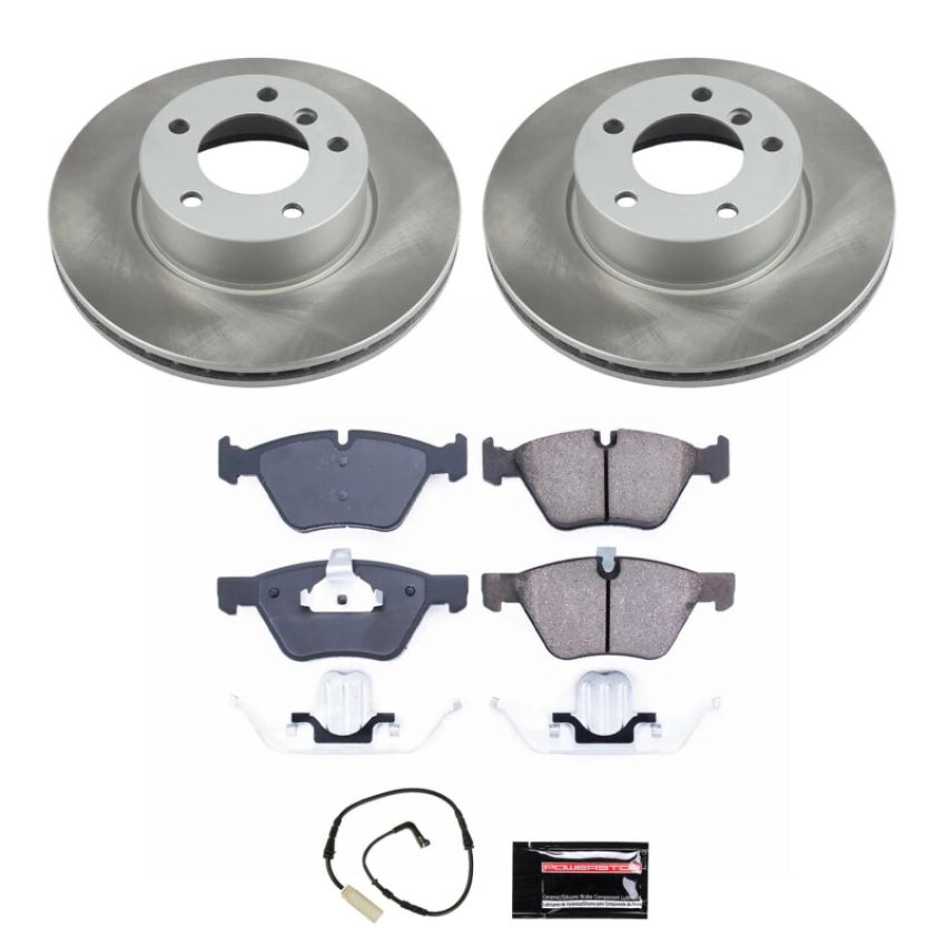 PowerStop SC8949 Semi-Coated Rotor and Low-Dust Ceramic Brake Pad Kit