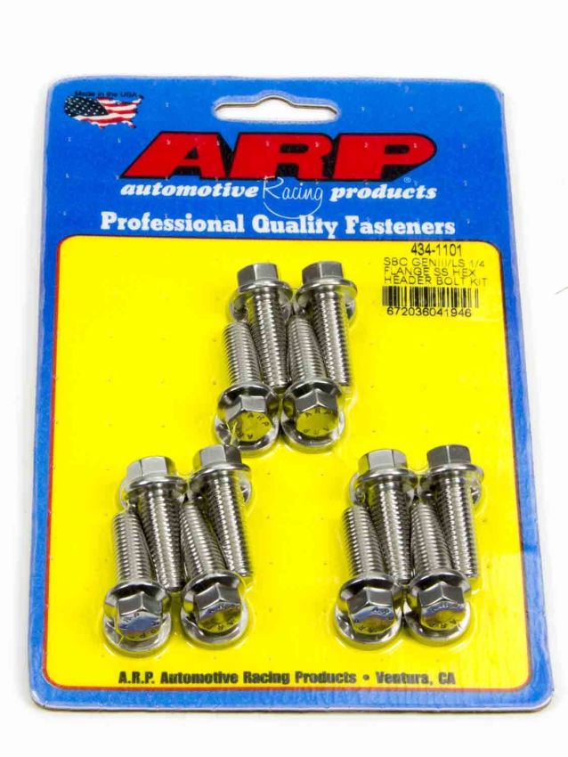ARP ARP434-1101 S/S Header Bolt Kit - 6pt. GM LS
