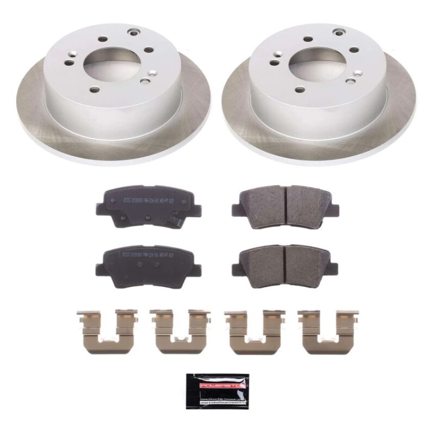 PowerStop SC5916 Semi-Coated Rotor and Low-Dust Ceramic Brake Pad Kit
