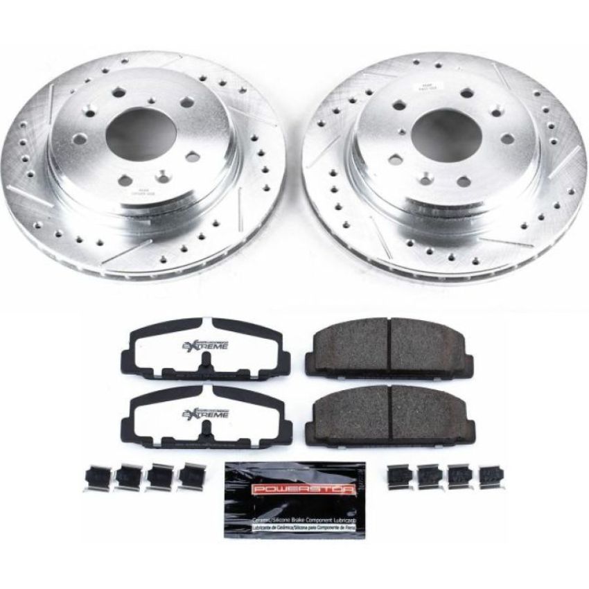 PowerStop K472-26 Z26 Street Performance Ceramic Brake Pad and Drilled & Slotted Rotor Kit