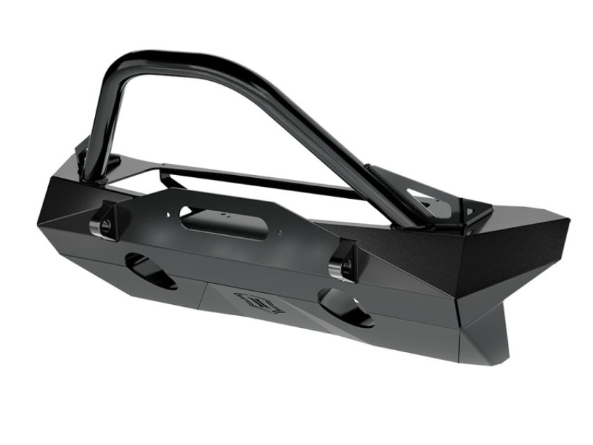 ICON 25244 2018+ Jeep Wrangler JL / 2020+ Jeep Gladiator JT Pro Recessed Impact Front Bumper w/Bar & Tabs