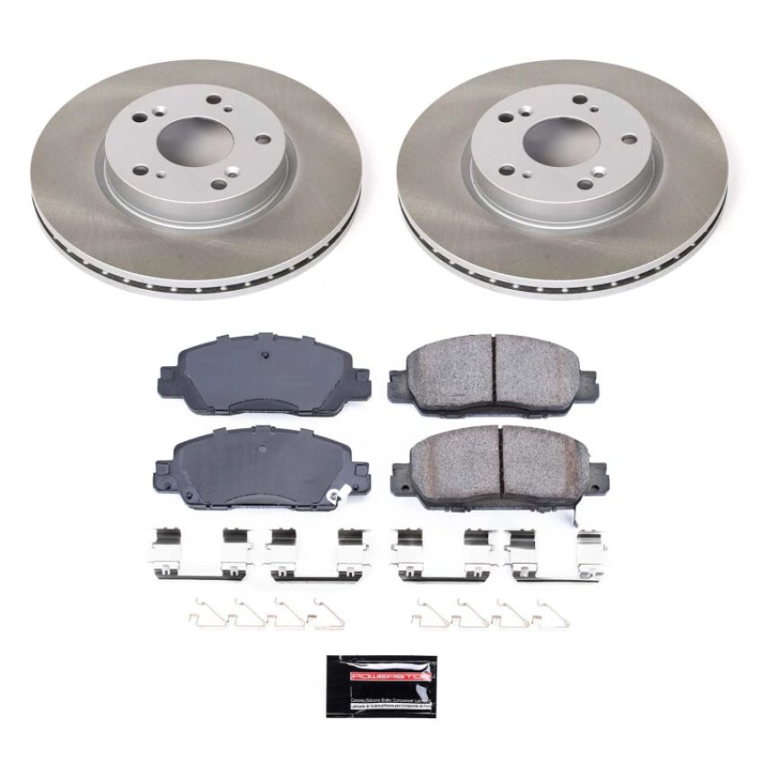 PowerStop SC7345 Semi-Coated Rotor and Low-Dust Ceramic Brake Pad Kit