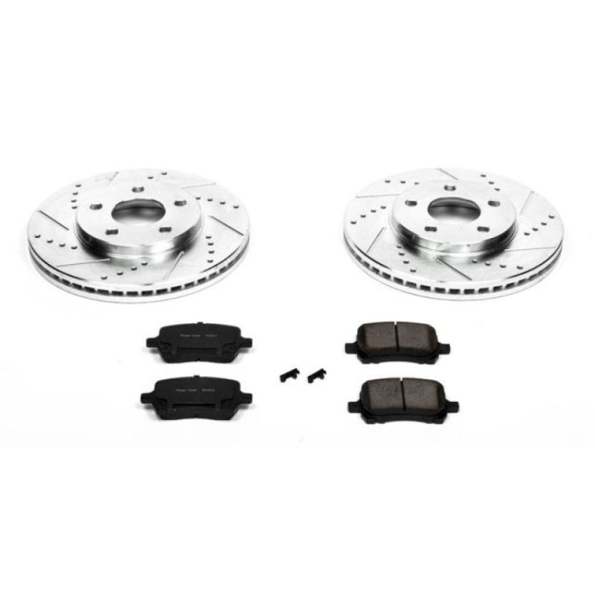 PowerStop K3116 Z23 Daily Driver Carbon-Fiber Ceramic Brake Pad and Drilled & Slotted Rotor Kit