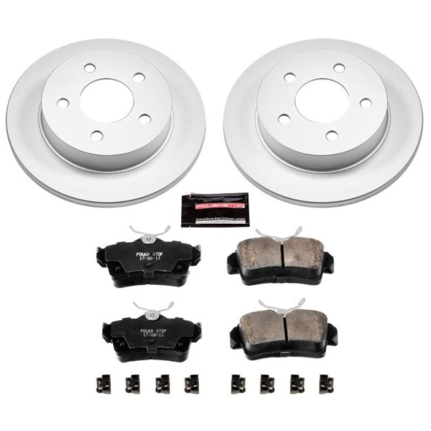 PowerStop CRK1303 Genuine Geomet Coated Rotor and Low-Dust Ceramic Brake Pad Kit