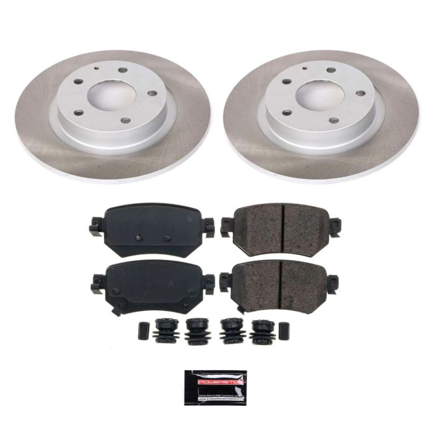 PowerStop SC8068 Semi-Coated Rotor and Low-Dust Ceramic Brake Pad Kit