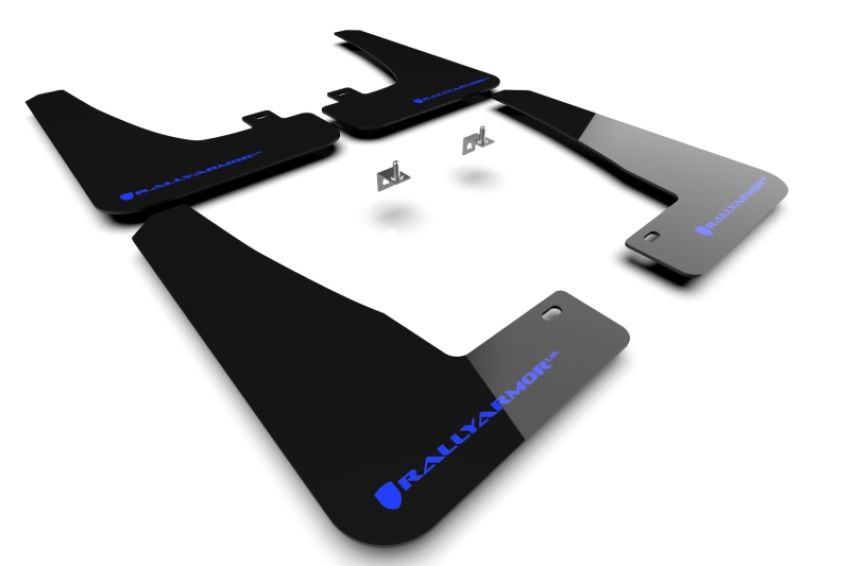 Rally Armor MF102-UR-BLK/BL Black Mud Flap/Blue Logo