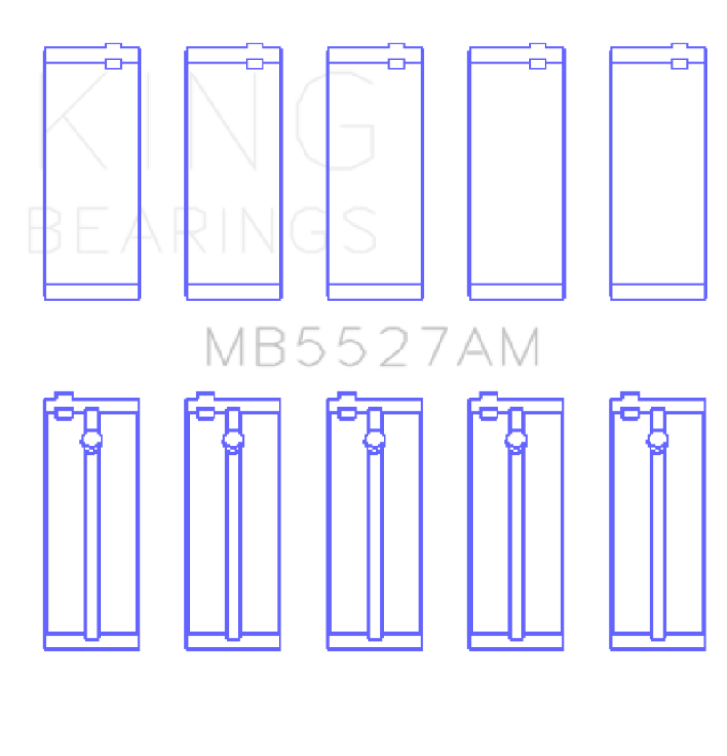 King Engine Bearings MB5527AM0.5 King Toyota 2A/3A/4A Crankshaft Main Bearing Set