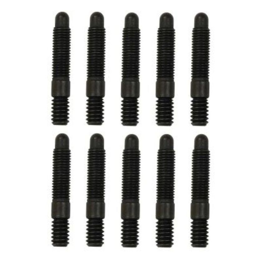 Moroso 38830 Bullet Nose Black OX Studs - 1/4-20 X 1/4-28 X 1.5 Long (10 Pack)