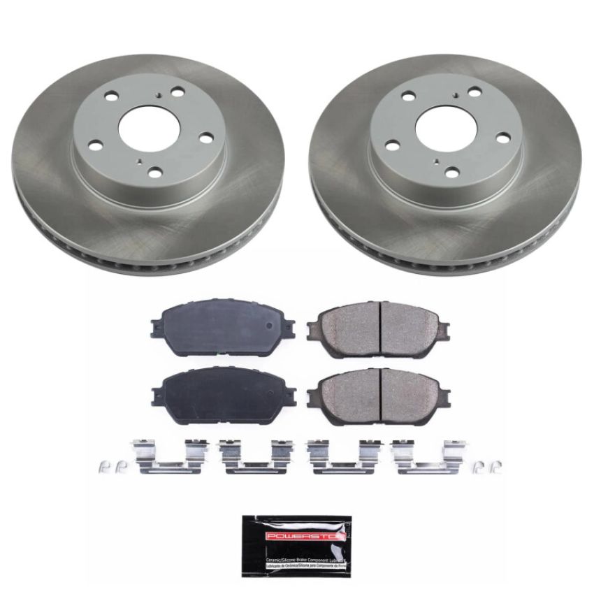 PowerStop SC5431 Semi-Coated Rotor and Low-Dust Ceramic Brake Pad Kit