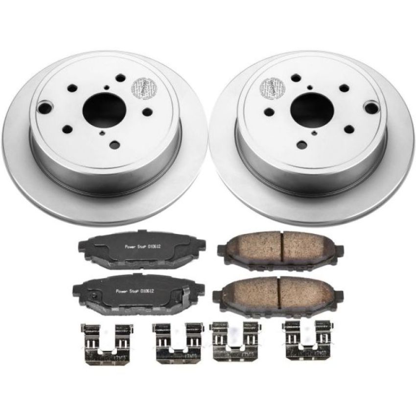 PowerStop CRK6977 Genuine Geomet Coated Rotor and Low-Dust Ceramic Brake Pad Kit